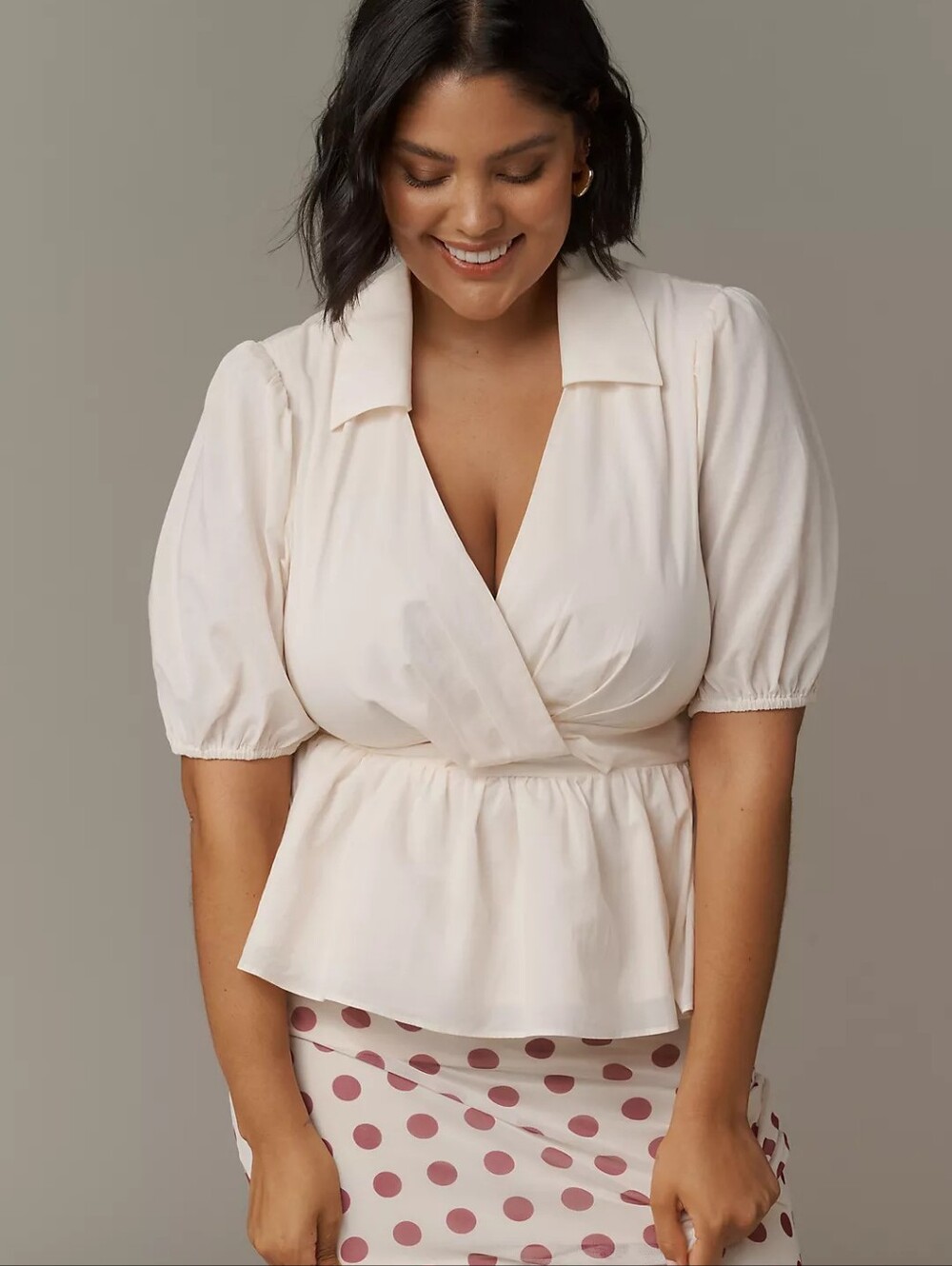 NWT Anthropologie Hutch Fowler Puff-Sleeve Peplum Top